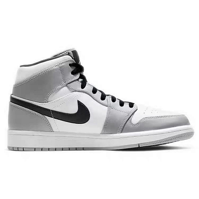 Jordan Air Jordan 1 Cushioning Anti-Slip And Wear-Resistant Mid-Top Vintage Basketball Shoes Men's Smoke Gray