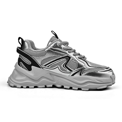 JEEP SPIRIT Low Top Chunky Sneakers Men's Bright Sand Silver