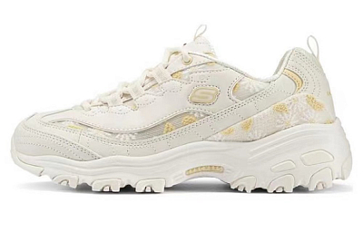Skechers Withering Anti-Slip Wear-Resistant Low-Top Chunky Sneakers Women's Yellow Beige