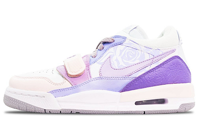 Jordan Legacy 312 Cushioning, Wear Resistant Low Top Vintage Basketball Shoes GS Pink Purple