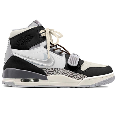 Jordan Legacy 312 High Top Vintage Basketball Shoes Men's Beige Silver Gray