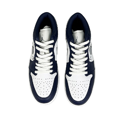 Jordan Air Jordan 1 Cushioning Anti-Slip And Wear-Resistant Low-Top Vintage Basketball Shoes Men's White Blue