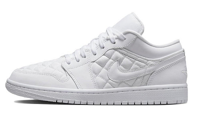 Jordan Air Jordan 1 Low-Top Vintage Basketball Shoes Women's Silver White