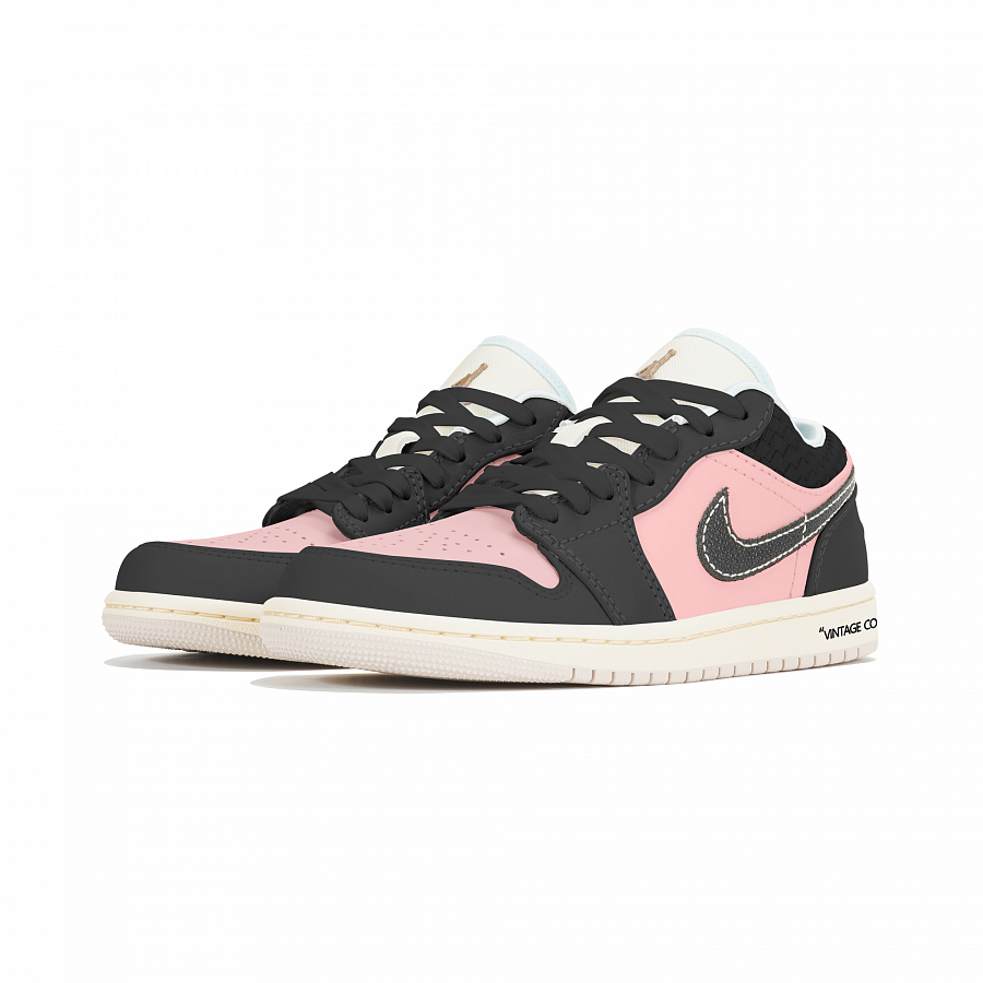 Jordan Air Jordan 1 Wear-Resistant Low-Top Vintage Basketball Shoes Women's Black Pink купить в интернет-магазине Yoocart с быстрой доставкой по России.
