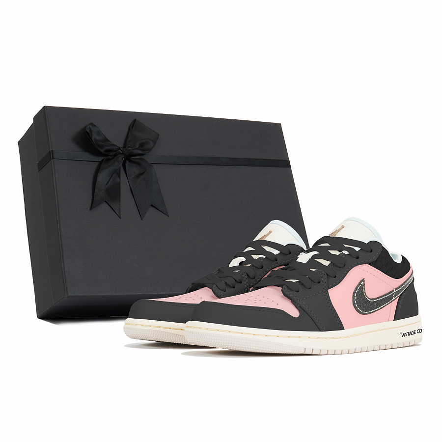 Jordan Air Jordan 1 Wear-Resistant Low-Top Vintage Basketball Shoes Women's Black Pink купить в интернет-магазине Yoocart с быстрой доставкой по России.