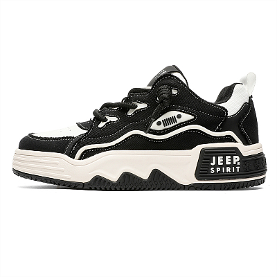 JEEP SPIRIT Low Top Puffy Skateboard Shoes Unisex Graphite Black