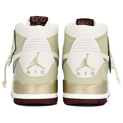 Jordan Legacy 312 Slip Resistant Abrasion Resistant High top Vintage Basketball Shoes Men's White Green