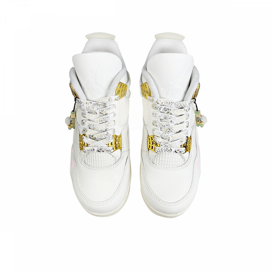 Jordan Air Jordan 4 Wear-Resistant Mid-Top Vintage Basketball Shoes Women's White Pink Gold купить в интернет-магазине Yoocart с быстрой доставкой по России.