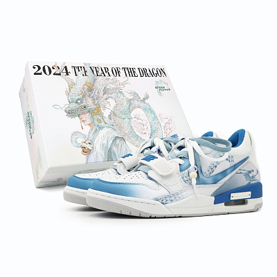 Jordan Legacy 312 Cushioning Wear-Resistant Low-Top Vintage Basketball Shoes Men's Blue White
