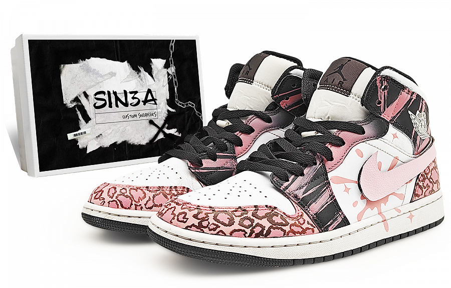 Jordan Abrasion Resistant Mid Top Vintage Basketball Shoes Men's Black Pink купить в интернет-магазине Yoocart с быстрой доставкой по России.