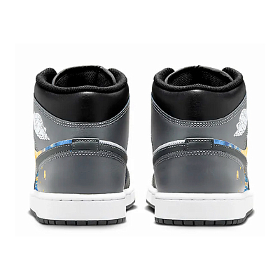 Jordan Air Jordan 1 Cushioning Anti-Slip And Wear-Resistant High-Top Vintage Basketball Shoes Unisex Black White Blue
