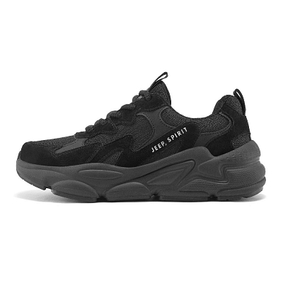 JEEP SPIRIT Abrasion Resistant, Breathable, Lightweight Low top Chunky Sneakers Men's Graphite Black