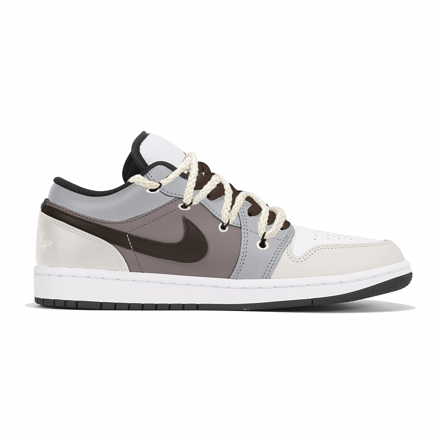 Jordan Air Jordan 1 Wear-Resistant Breathable Slip-Resistant Low-Top Vintage Basketball Shoes Men's White Black купить в интернет-магазине Yoocart с быстрой доставкой по России.