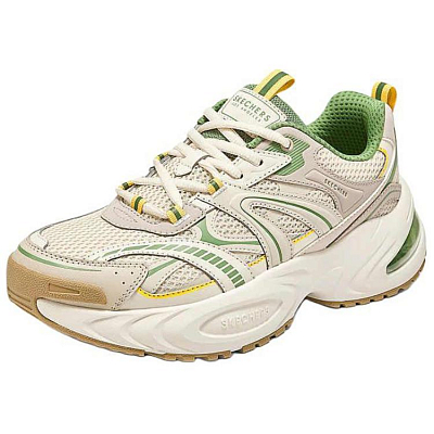 Skechers Lifestyle Abrasion Resistant Low Top Chunky Sneakers Men's Beige Green