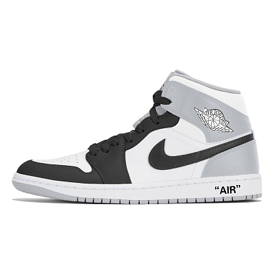 Jordan Air Jordan 1 Wear-Resistant Mid-Top Vintage Basketball Shoes Men's Gray Black