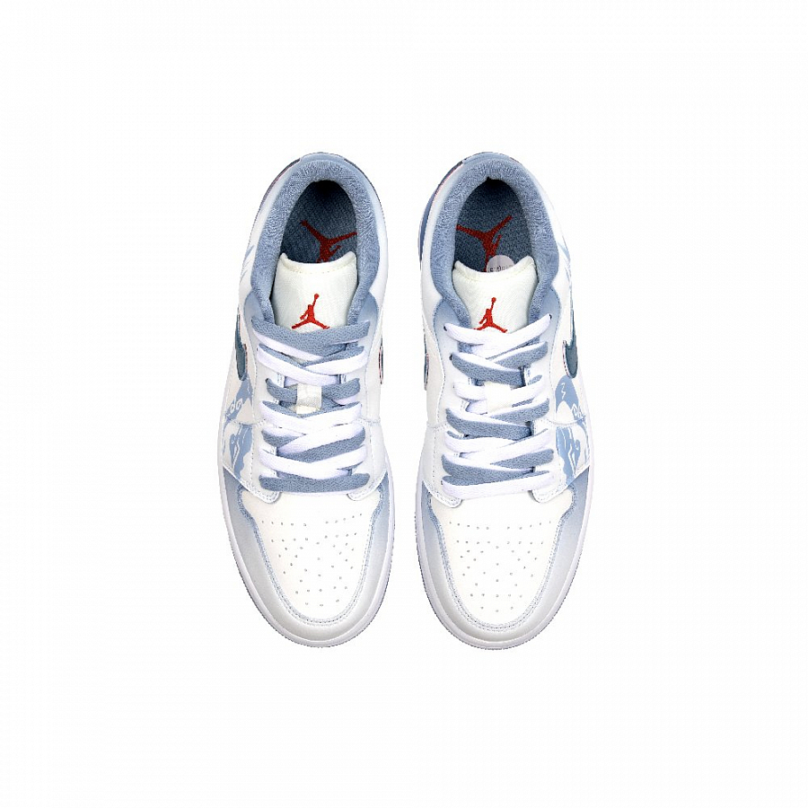 Jordan Air Jordan 1 Anti-Slip Wear-Resistant Low-Top Vintage Basketball Shoes Women's Blue White купить в интернет-магазине Yoocart с быстрой доставкой по России.