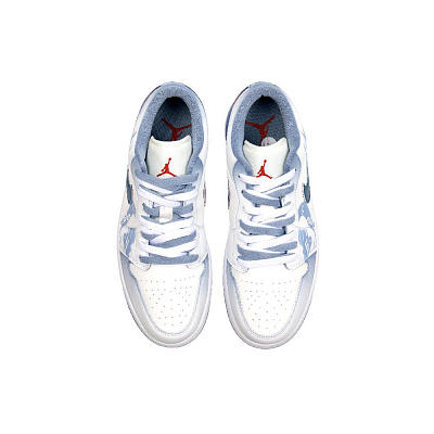 Jordan Air Jordan 1 Anti-Slip Wear-Resistant Low-Top Vintage Basketball Shoes Women's Blue White