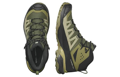 SALOMON MID GORE TEX Cushioning, Wear Resistant Mid Top Mountaineering & Hiking Shoes Men's Green Black