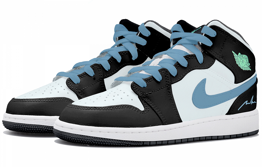 Jordan Air Jordan 1 High top Vintage Basketball Shoes Women's White Black Blue купить в интернет-магазине Yoocart с быстрой доставкой по России.