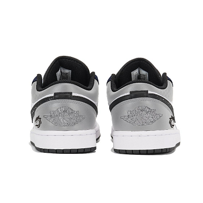 Jordan Air Jordan 1 Wear-Resistant Low-Top Vintage Basketball Shoes Men's Gray Black