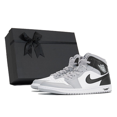 Jordan Air Jordan 1 Wear-Resistant Mid-Top Vintage Basketball Shoes Men's Gray Black