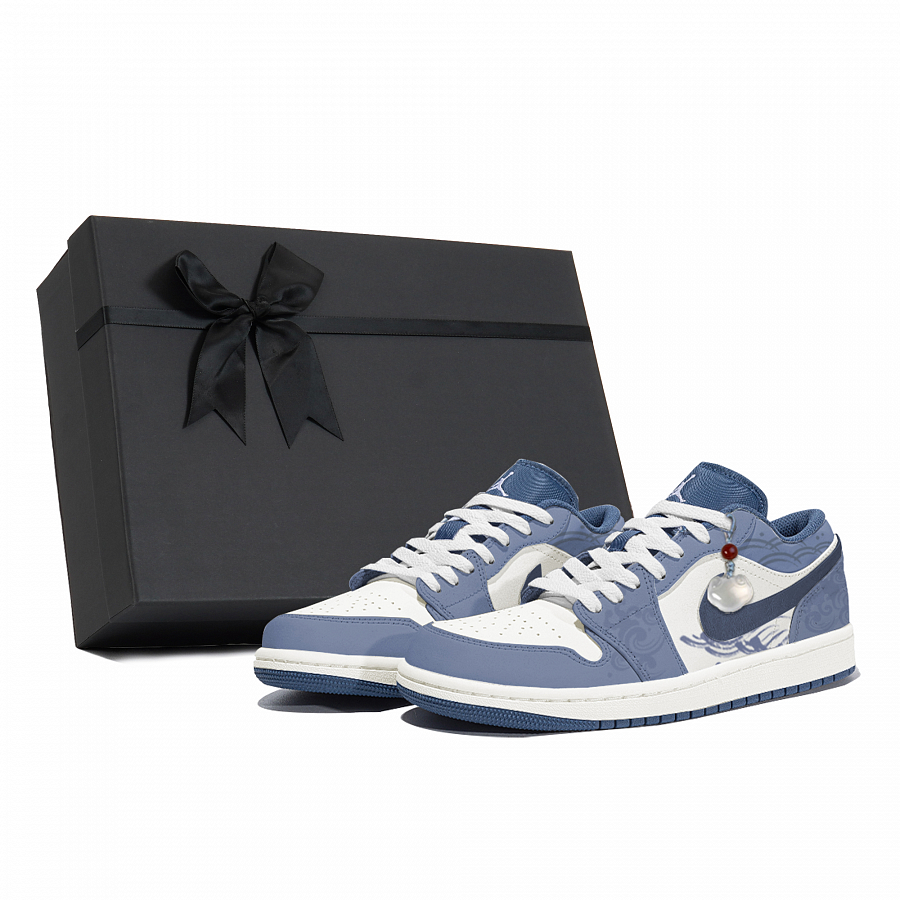 Jordan Air Jordan 1 Abrasion-Resistant Low-Top Vintage Basketball Shoes Men's Haze Blue купить в интернет-магазине Yoocart с быстрой доставкой по России.