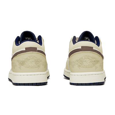 Jordan Air Jordan 1 Abrasion-Resistant Low-Top Vintage Basketball Shoes Men's Champagne