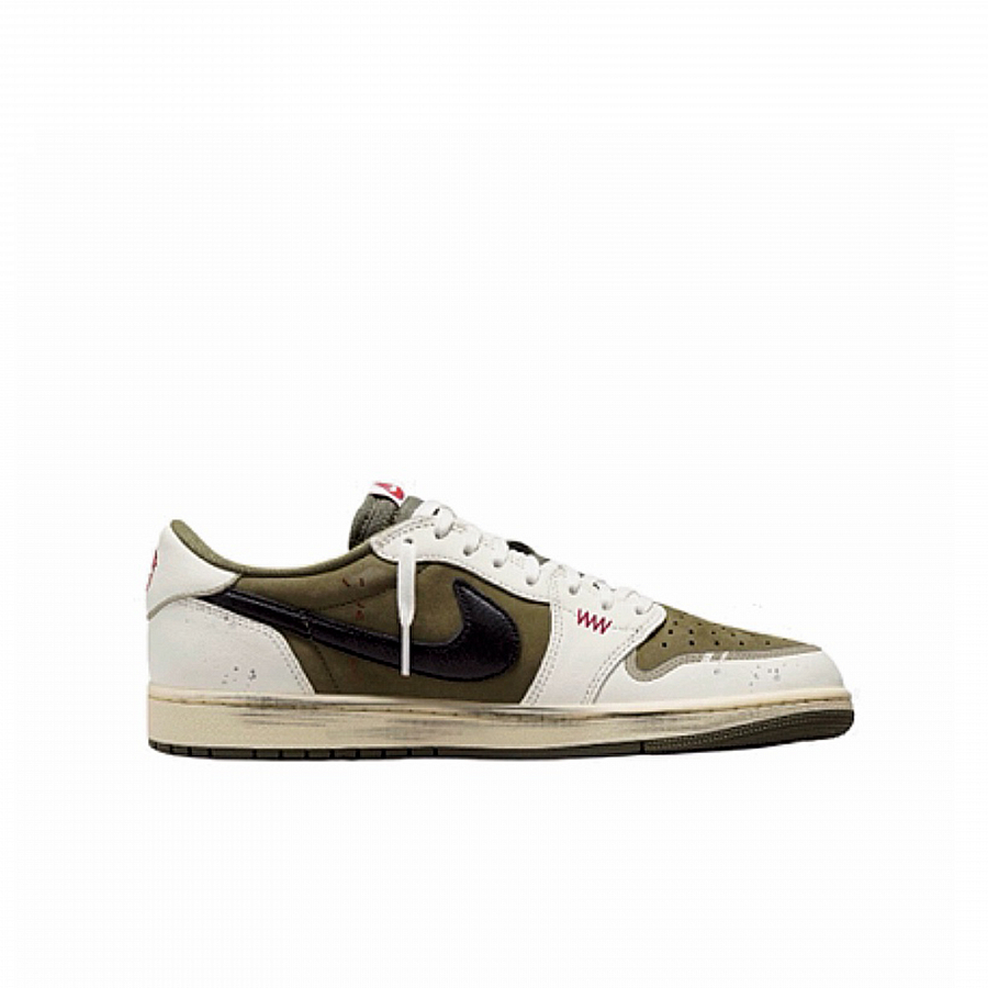 Travis Scott X Jordan Air Jordan 1 Vintage Basketball Shoes Unisex Low top Beige/Green купить в интернет-магазине Yoocart с быстрой доставкой по России.