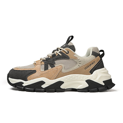 JEEP SPIRIT Low Top Chunky Sneakers Men's Coconut Brown