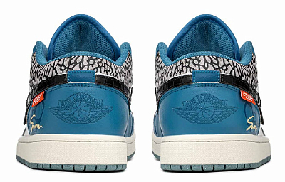 Jordan Air Jordan 1 Low-Top Vintage Basketball Shoes Men's Black Blue White