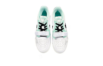 Jordan Legacy Anti-Slip Wear-Resistant Low-Top Vintage Basketball Shoes Women's White Green Gray