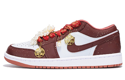 JORDAN Air JORDAN 1 Vintage Basketball Shoes Women's Low-Top True Red