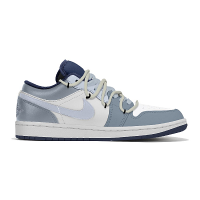 Jordan Air Jordan 1 Slip-Resistant Low-Top Vintage Basketball Shoes Men's Blue White