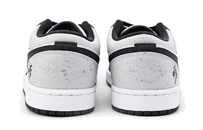 Jordan Air Jordan 1 Slip-Resistant Low-Top Vintage Basketball Shoes Men's Black Gray