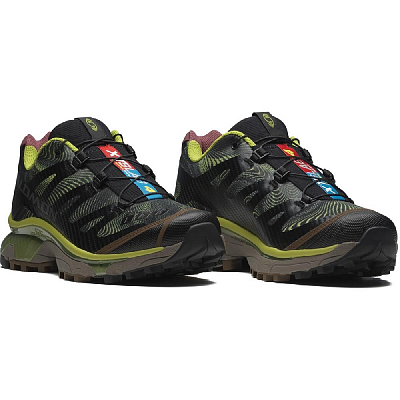 SALOMON XT 4 Wear resistant And Lightweight Low Top Running Shoes Unisex Black Green