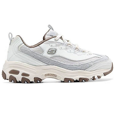Skechers DLITES Low Top Chunky Sneakers Women's White Gray