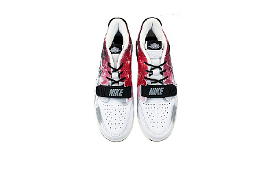 Jordan Legacy 312 Anti-Slip Wear-Resistant Low-Top Vintage Basketball Shoes Men's Black White Red