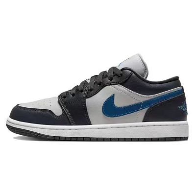 Jordan Air Jordan 1 Cushioned Slip-Resistant Low-Top Vintage Basketball Shoes Women's Black Gray