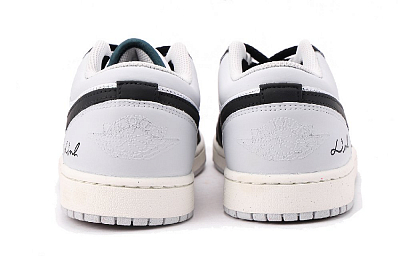Jordan Air Jordan 1 Anti-Slip Wear-Resistant Low-Top Vintage Basketball Shoes Men's Black Gray