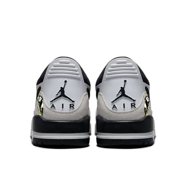 Jordan Legacy 312 Cushioned Wear-Resistant Slip-Resistant Mid-Top Vintage Basketball Shoes Men's Black White