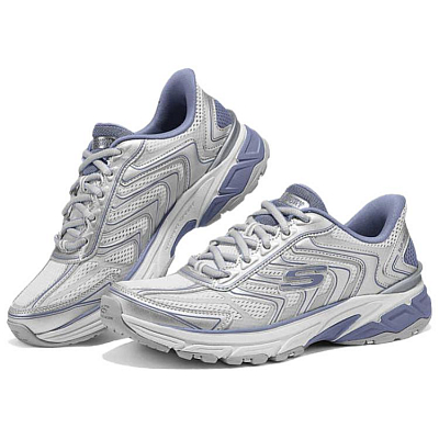 Skechers SPORT WOMENS Low Top Chunky Sneakers Women's Silver Purple