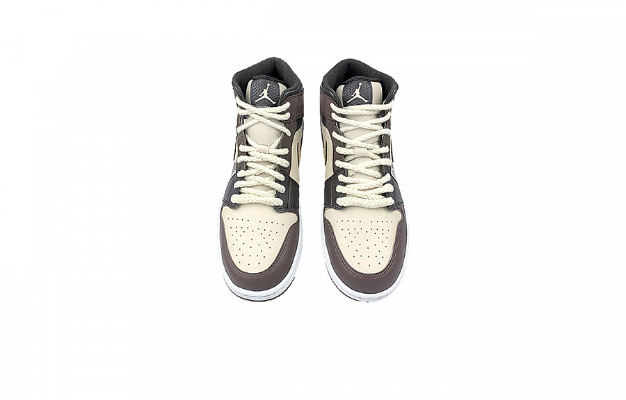 Jordan Air Jordan 1 Mid-Top Vintage Basketball Shoes Men's Black Beige Brown купить в интернет-магазине Yoocart с быстрой доставкой по России.