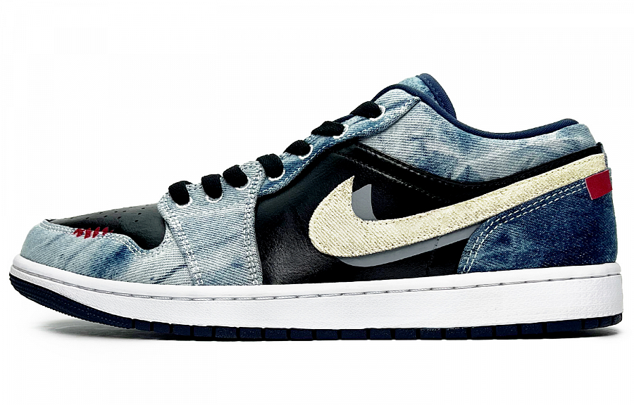 Jordan Air Jordan 1 Vintage Basketball Shoes Men Low Top Blue/Black купить в интернет-магазине Yoocart с быстрой доставкой по России.