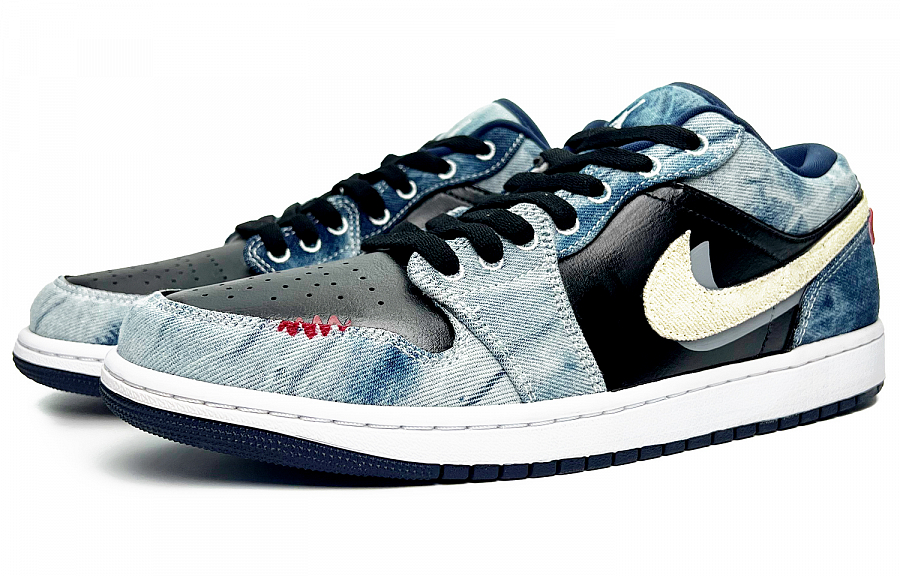 Jordan Air Jordan 1 Vintage Basketball Shoes Men Low Top Blue/Black купить в интернет-магазине Yoocart с быстрой доставкой по России.