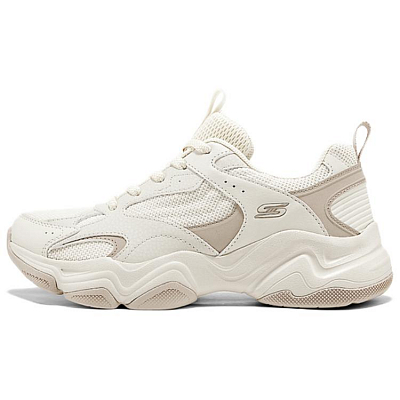 Skechers DLITES Cushioning, Wear Resistant Low Top Chunky Sneakers Women's Ecru
