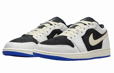 Jordan Air Jordan 1 Anti Slip Wear Resistant Low Top Vintage Basketball Shoes Men's Black White