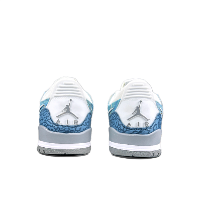 Jordan Legacy 312 Clouds Drifting With Blessings Wear-Resistant Low-Top Vintage Basketball Shoes Men's Blue Gold