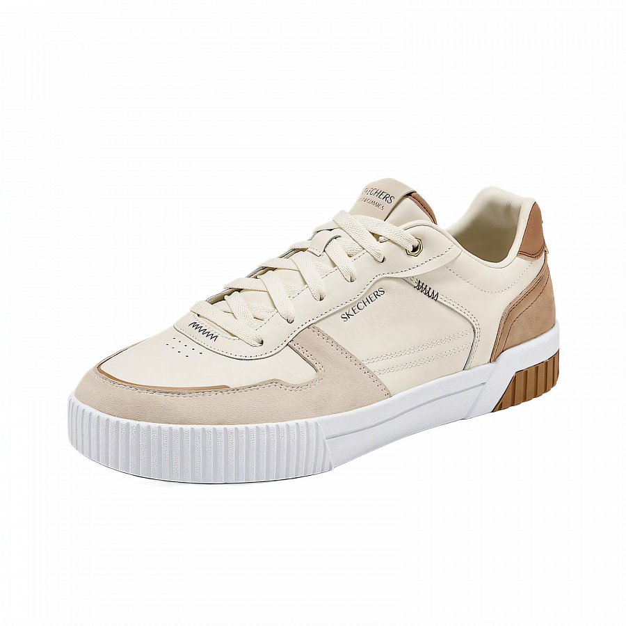 Skechers Court Classics Low Top Skateboard Shoes Men's White Brown купить в интернет-магазине Yoocart с быстрой доставкой по России.