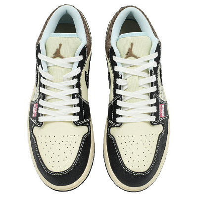 Jordan Air Jordan 1LOW SE Cushioning Anti-Slip And Wear-Resistant Low-Top Vintage Basketball Shoes Men's Black Brown