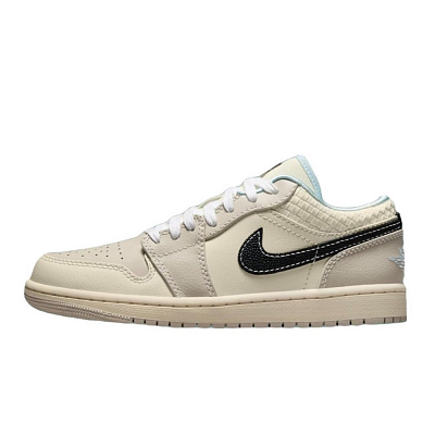 Jordan Air Jordan 1 Anti-Slip Wear-Resistant Low-Top Vintage Basketball Shoes Women's Beige Brown Blue